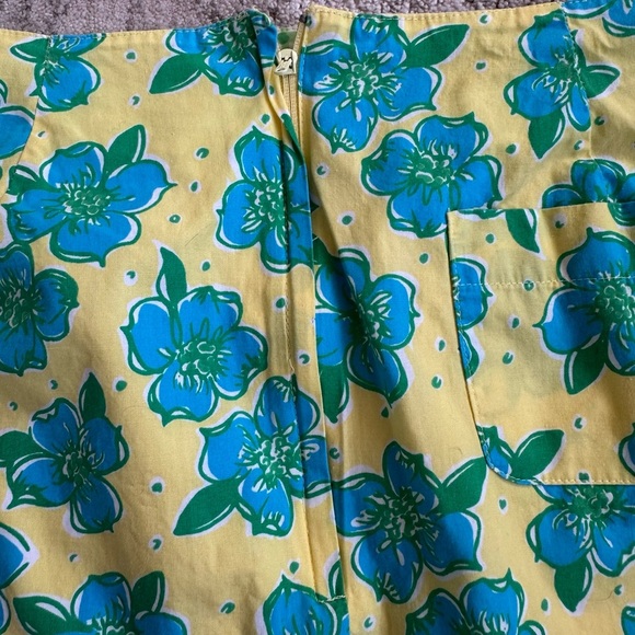 Lilly Pulitzer Yellow & Blue with White Embroidered Tennis Theme - Size 8 - Picture 4 of 9